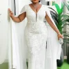 African Dress Women Elegant Luxury Wedding Party Evening Gown 2024 Africa Clothes Dashiki Sequin Bodycon Robe Special Events