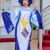 2024 Large Size Bazin Riche Dashiki Robe For Traditional Wedding Party Clothing Bazin Riche Long Dress White Long Dresses
